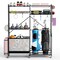 Black Sports Equipment Organizer with 5 Adjustable Storage Shelves and 5 Lockable Whhels
